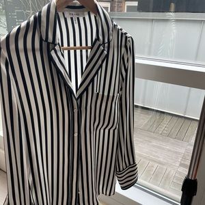 FRAME Striped Pajama Blouse